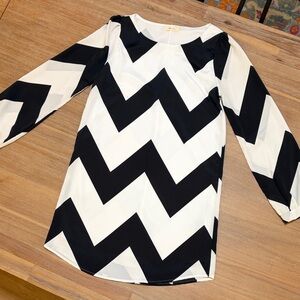 Black and White Chevron Dress
